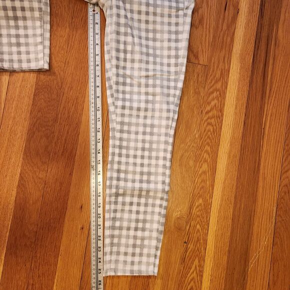 Paige Verdugo Ankle Midrise Skinny Stretch Jeans Grey and White Gingham, Sz 29 - Picture 9 of 10